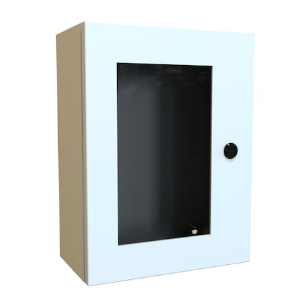 Hammond 1/4 Turn Latch Electrical Enclosures, 16 in H, 6 in D, 12 in W, NEMA 4, Steel EN4SD16126WLG